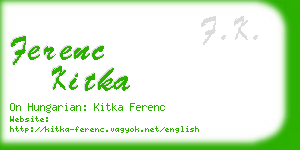 ferenc kitka business card